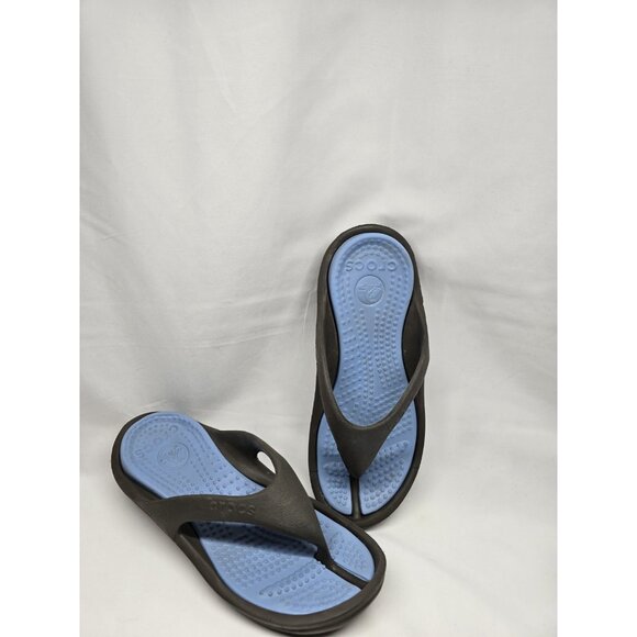 CROCS Athens Unisex Women’s 7 Men’s 5 Blue Flip Flop Thong Sandals - Picture 4 of 6